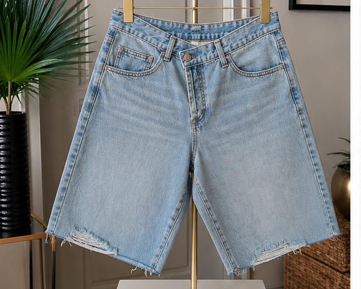 THE CROSSOVER DENIM SHORTS