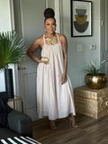 THE SANTORINI ESCAPE JUMPSUIT IN SOFT CHAMPAGNE